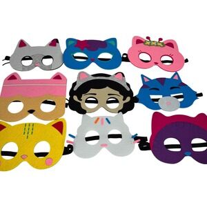 Gabby's Dollhouse Felt Cat Masks Costume Birthday Party Dress Up 8 Piece Set